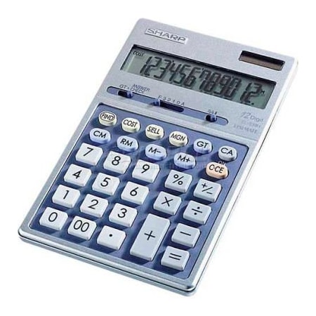 Sharp Sharp 12-Digit Calculator, EL339HB, Dual Power, 4-Key Memory, 4-1/3" X 7" X 3/4" EL339HB